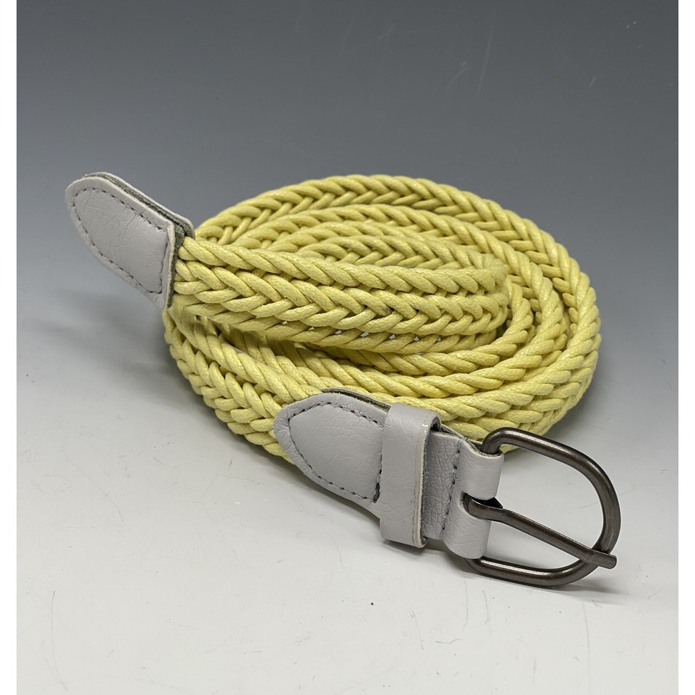 Vintage Fabric Weave Belt Yellow Slim Size 12 Spring 90's